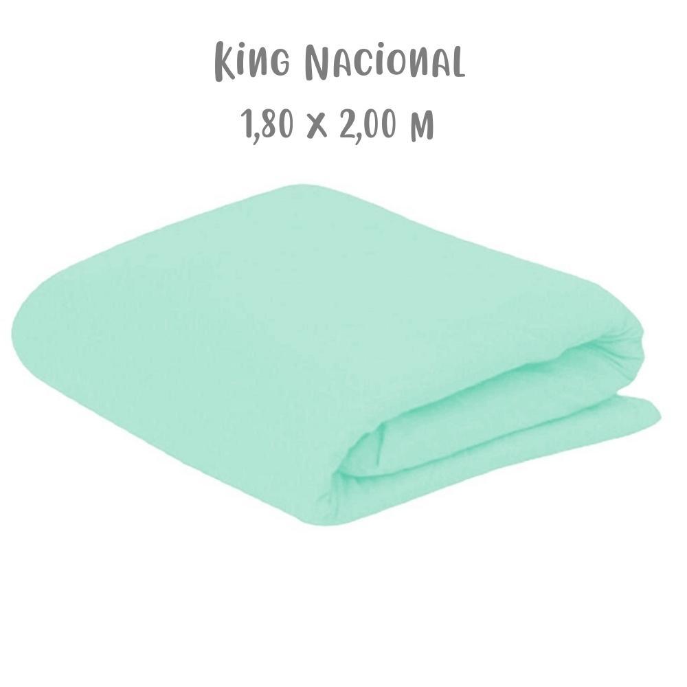 Lençol de Elástico Avulso King Nacional 1,80 x 2,00m Verde Arrumadinho Enxovais